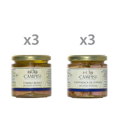 Selezioni miste 6 barattoli misti: Tonno rosso - Ventresca di tonno