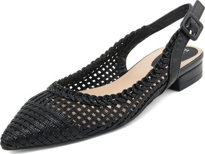 Décolleté Sling-back traforato e intrecciato colore nero