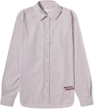 Camicie Classic Shirt in Striped Cotton With Logo Handwrit Lm00405wc2037