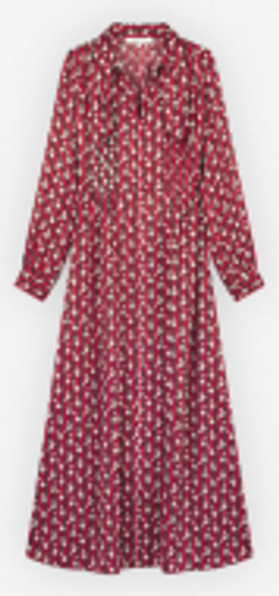 Vestiti Scarf Long Dress in Floral Stripes Printed Technic Lw01612wf4019
