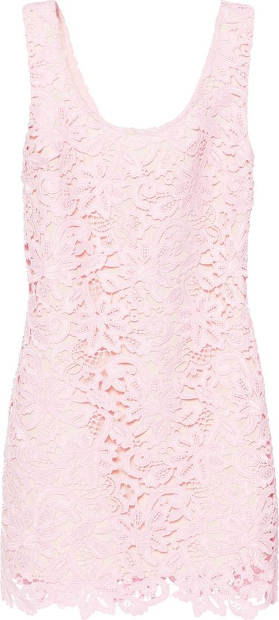 Vestiti Pink Floral Lace Mini Dress Pf24152sp