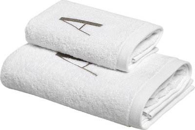 Tessili MONOGRAM Set Spugna Viso + Ospite, A