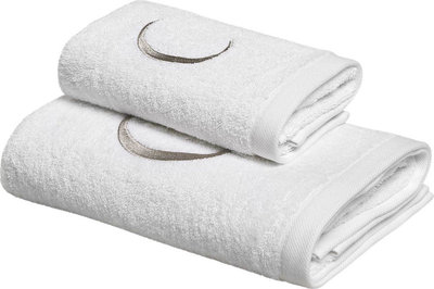 Tessili MONOGRAM Set Spugna Viso + Ospite, C