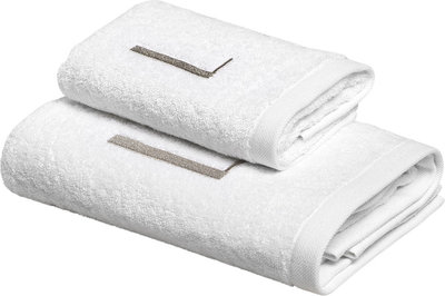 Tessili MONOGRAM Set Spugna Viso + Ospite, L