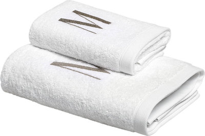 Tessili MONOGRAM Set Spugna Viso + Ospite, M