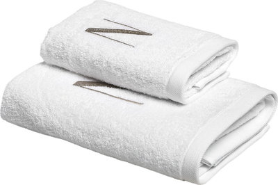 Tessili MONOGRAM Set Spugna Viso + Ospite, N