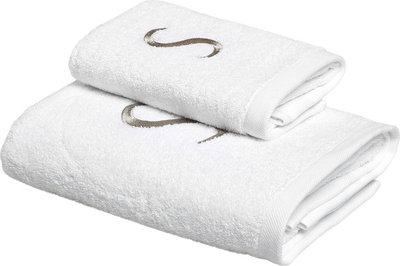 Tessili MONOGRAM Set Spugna Viso + Ospite, S