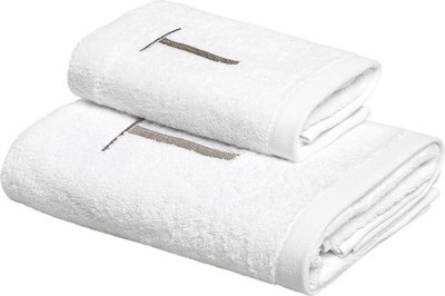 Tessili MONOGRAM Set Spugna Viso + Ospite, T