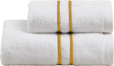Tessili DOUBLE Set spugna viso + ospite, Bianco/Bronzo