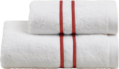 Tessili DOUBLE Set spugna viso + ospite, Bianco/Valenza
