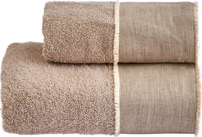 Tessili NICOL Set Viso + Ospite, Marrone