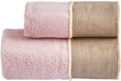 Tessili NICOL Set Viso + Ospite, Rosa