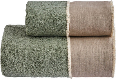 Tessili NICOL Set Viso + Ospite, Verde
