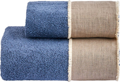 Tessili NICOL Set Viso + Ospite, Blu