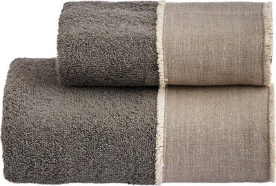 Tessili NICOL Set Viso + Ospite, Grigio