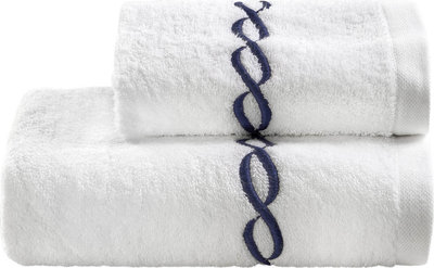 Tessili OLYMPIA Set viso + ospite, Blu Navy