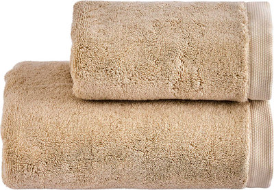 Tessili LUXE Set viso + ospite, Tortora