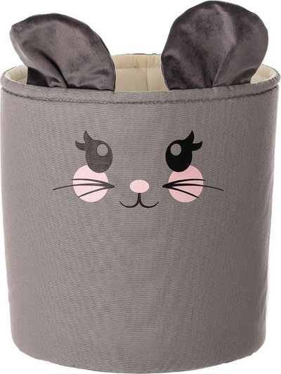 Arredo Cestino portagiochi Happy Band - Topo 25x30cm, 25x25x30cm - grigio