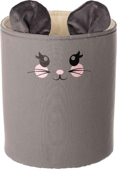 Arredo Cestino portagiochi Happy Band - Topo 30x40cm, 30x30x40cm - grigio