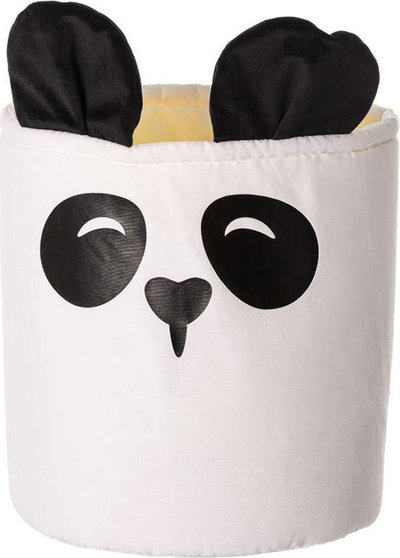 Arredo Cesto portagiochi Happy Band - Panda 25x30cm, 25x25x30cm - bianco, nero