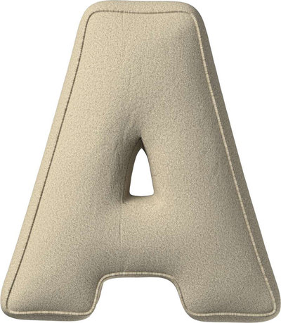 Arredo Cuscino con lettera A, 30x40 cm (Boucle) - beige chiaro
