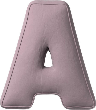 Arredo Cuscino con lettera A, 30x40 cm (Posh Velvet) - rosa antico