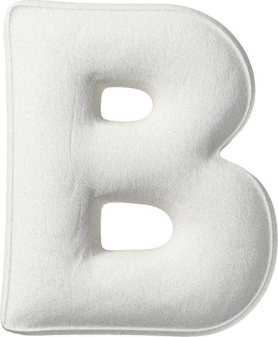 Arredo Cuscino con lettera B, 30x40 cm (Boucle) - bianco