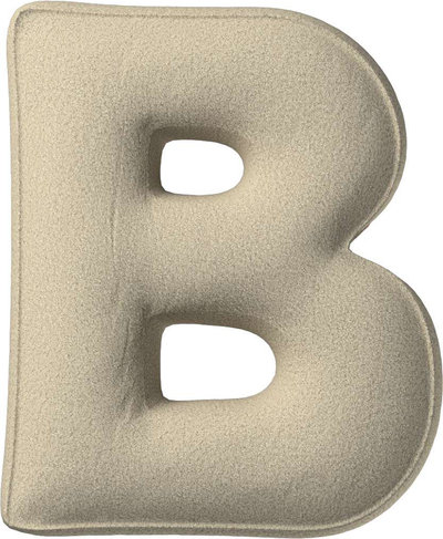 Arredo Cuscino con lettera B, 30x40 cm (Boucle) - beige chiaro