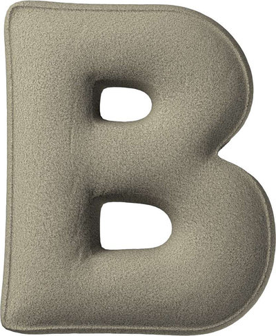 Arredo Cuscino con lettera B, 30x40 cm (Boucle) - beige scuro