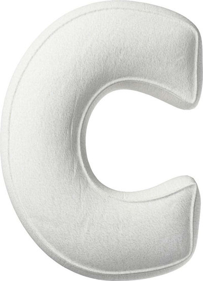 Arredo Cuscino con lettera C, 30x40 cm (Boucle) - bianco