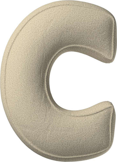 Arredo Cuscino con lettera C, 30x40 cm (Boucle) - beige chiaro