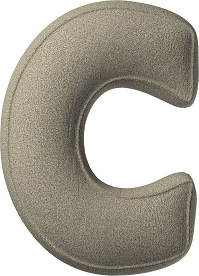 Arredo Cuscino con lettera C, 30x40 cm (Boucle) - beige scuro