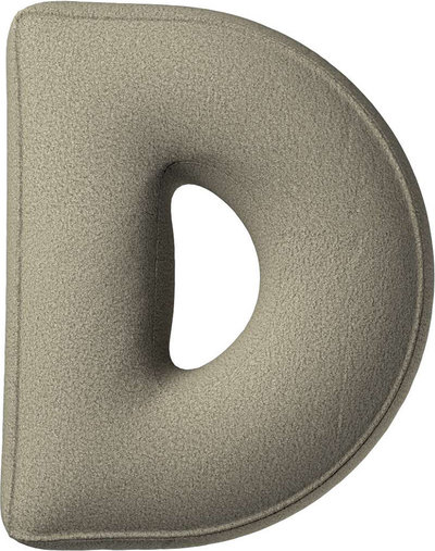 Arredo Cuscino con lettera D, 30x40 cm (Boucle) - beige scuro