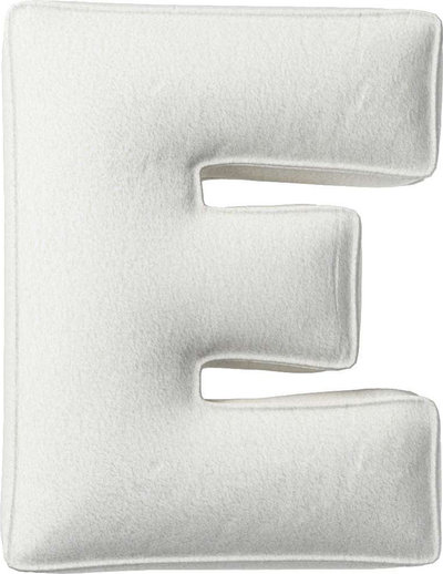 Arredo Cuscino con lettera E, 30x40 cm (Boucle) - bianco
