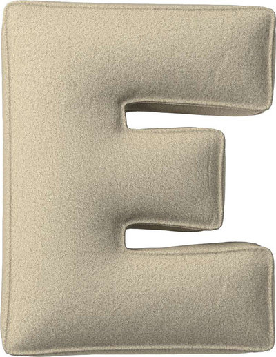 Arredo Cuscino con lettera E, 30x40 cm (Boucle) - beige chiaro