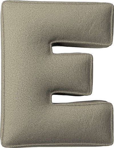 Arredo Cuscino con lettera E, 30x40 cm (Boucle) - beige scuro
