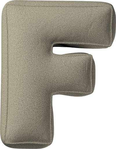 Arredo Cuscino con lettera F, 35x40 cm (Boucle) - beige scuro