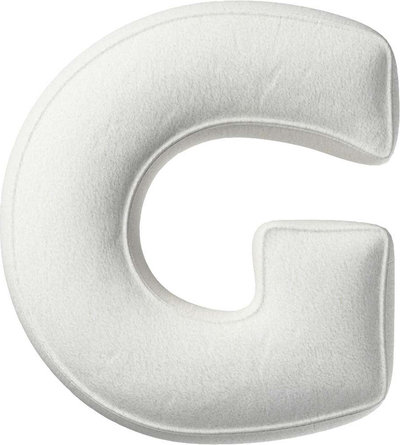 Arredo Cuscino con lettera G, 35x40 cm (Boucle) - bianco
