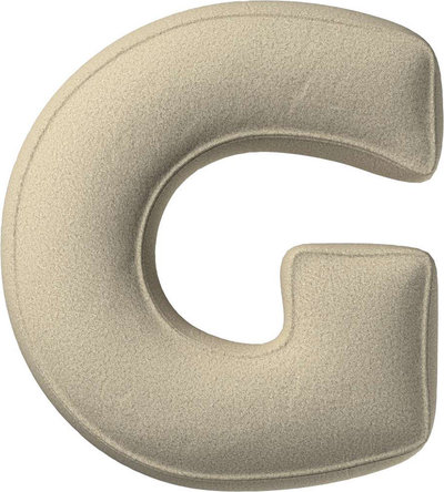 Arredo Cuscino con lettera G, 35x40 cm (Boucle) - beige chiaro