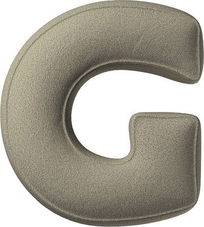 Arredo Cuscino con lettera G, 35x40 cm (Boucle) - beige scuro