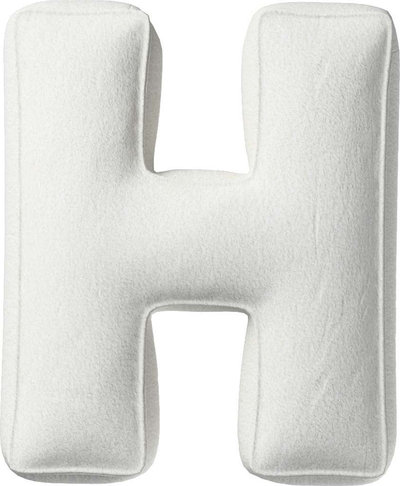 Arredo Cuscino con lettera H, 35x40cm (Boucle) - bianco