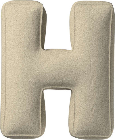 Arredo Cuscino con lettera H, 35x40 cm (Boucle) - beige chiaro
