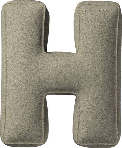 Arredo Cuscino con lettera H, 35x40 cm (Boucle) - beige scuro