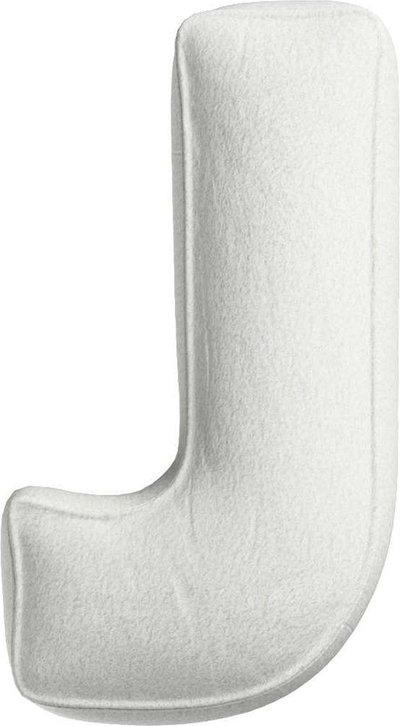 Arredo Cuscino con lettera J, 35x40 cm (Boucle) - bianco
