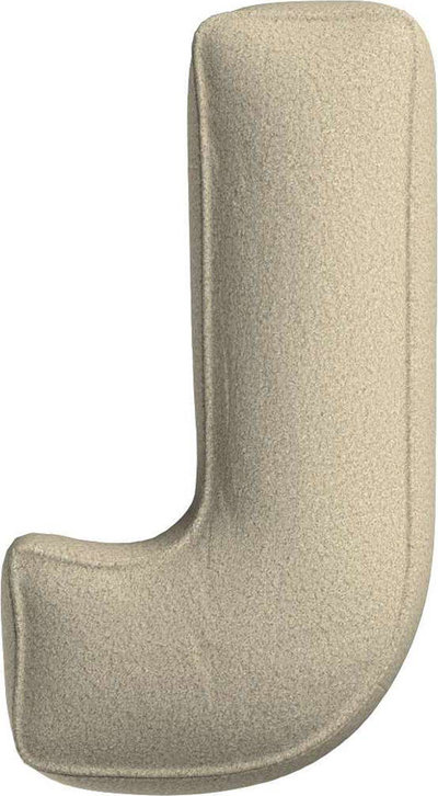 Arredo Cuscino con lettera J, 35x40 cm (Boucle) - beige chiaro