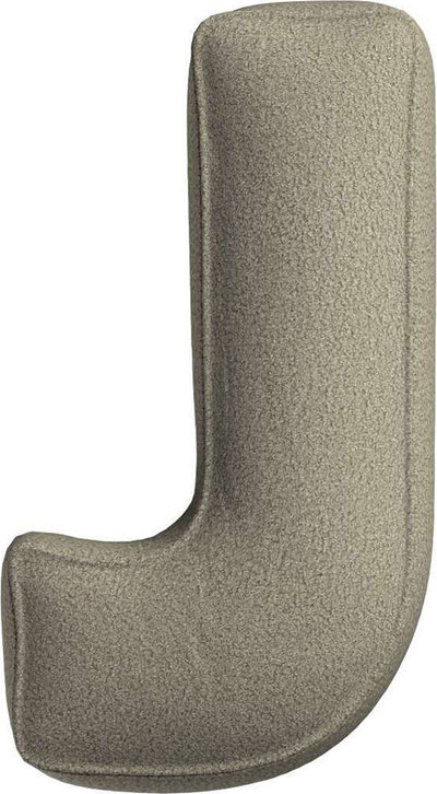 Arredo Cuscino con lettera J, 35x40 cm (Boucle) - beige scuro