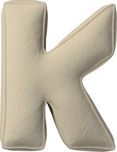 Arredo Cuscino con lettera K, 35x40 cm (Boucle) - beige chiaro