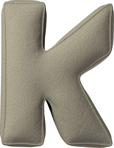 Arredo Cuscino con lettera K, 35x40 cm (Boucle) - beige scuro
