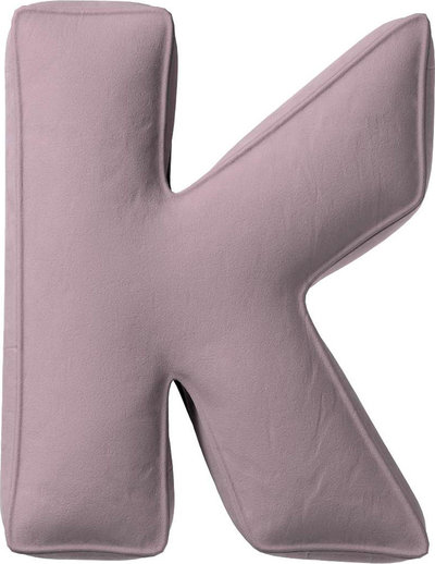 Arredo Cuscino con lettera K, 35x40 cm (Posh Velvet) - rosa antico