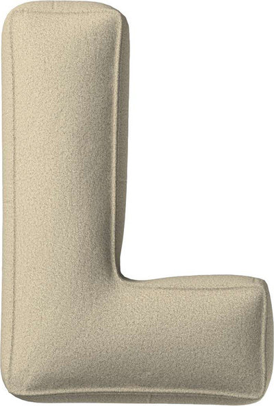 Arredo Cuscino con lettere L, 35x40 cm (Boucle) - beige chiaro